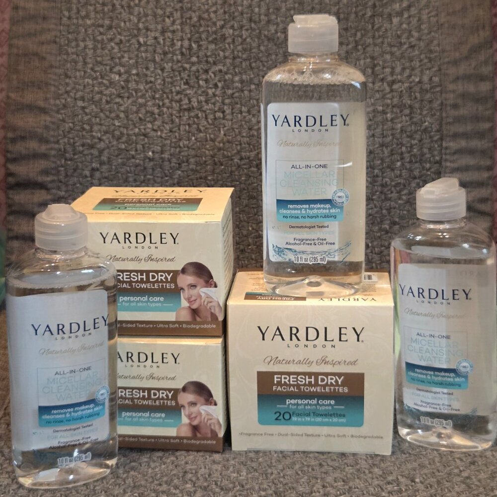 Yardley London Micellar Cleansing Water & Fresh Dry Towelettes Bundle (6 pcs)